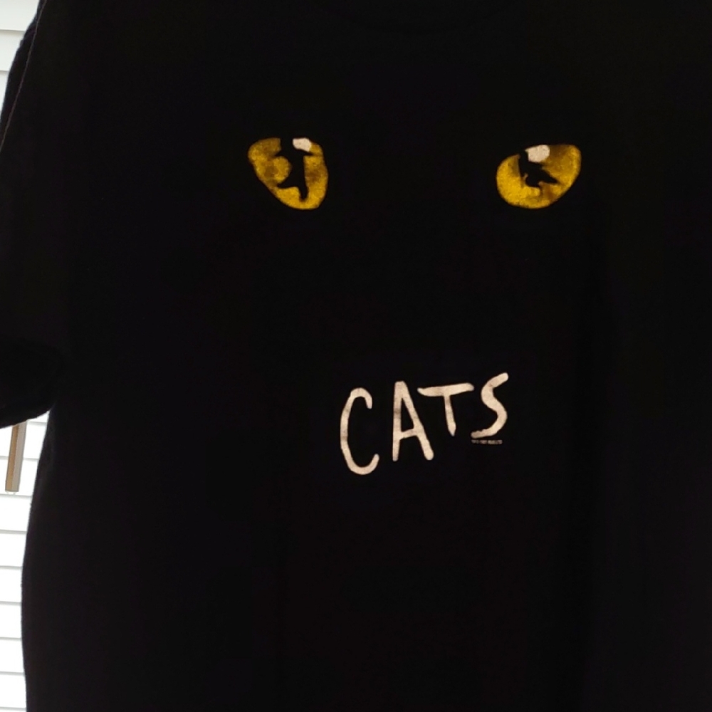 Black Cat T-Shirt with Yellow Eyes